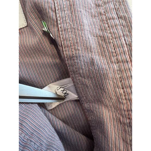 Armani Collezioni Striped Men's XXL Long Sleeve Button Shirt Red White Blue - Picture 3 of 7